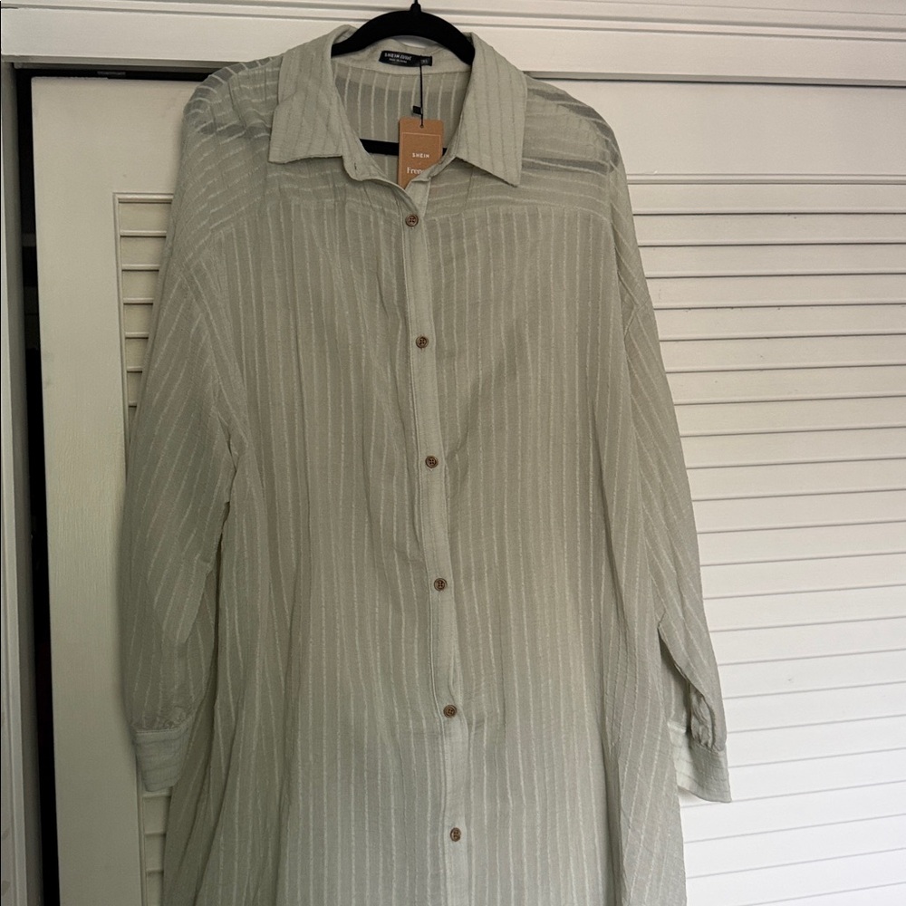 SHEIN Textured Button-Up Shirt